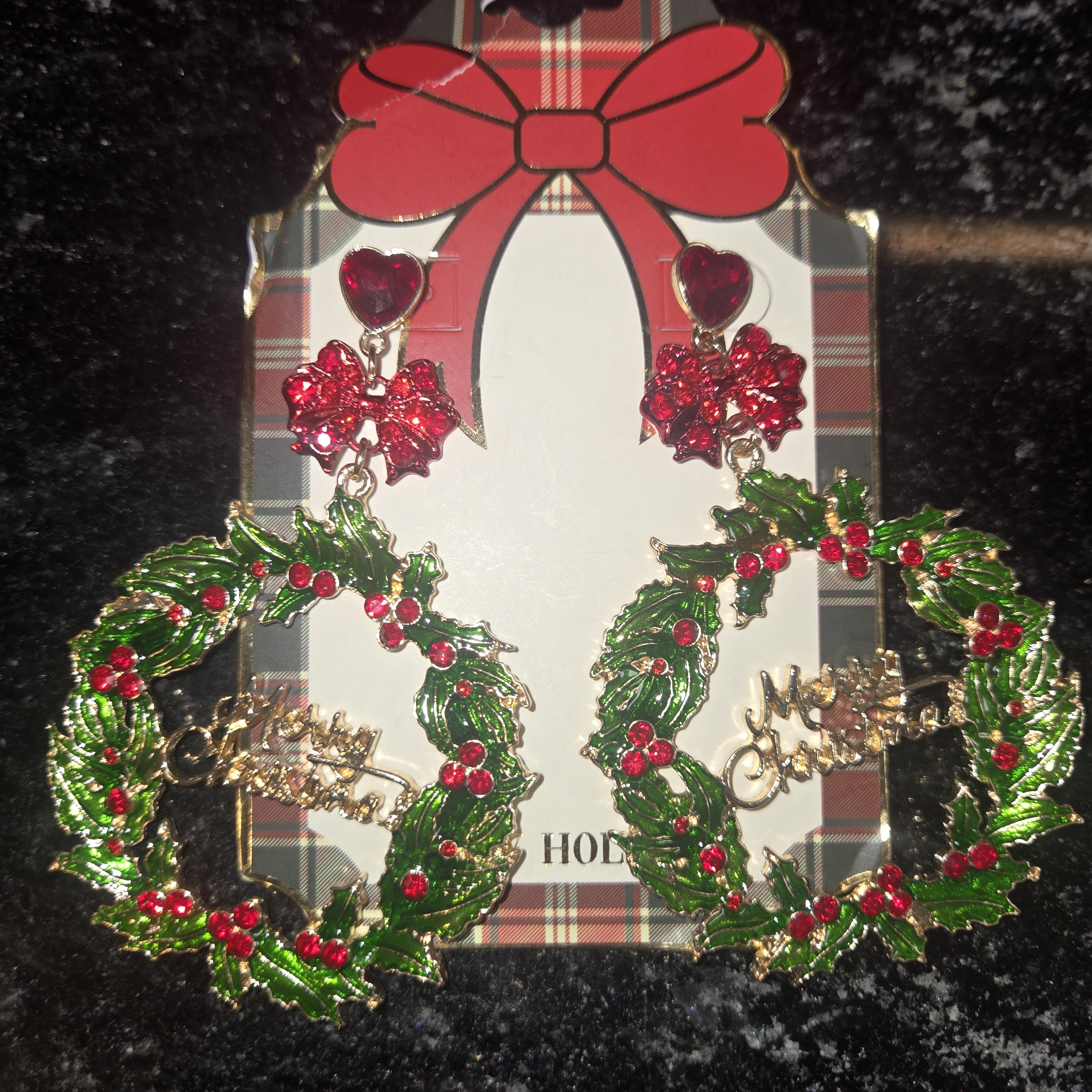 Festive Christmas Wreath Earrings